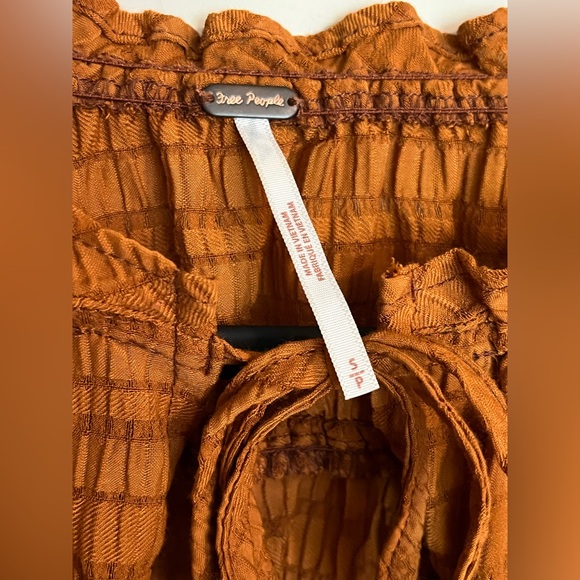 13. Free People NWT Hailey Blouse Glazed Orange Size Small - Picture 7 of 9